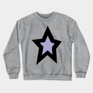 Purple Lavender Star Thick Black Line Crewneck Sweatshirt
